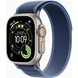 Apple Watch Ultra 3 GPS Cellular 49 mm Boîtier en Titane Naturel Bracelet Boucle Trail Bleu Vif - Taille S/M