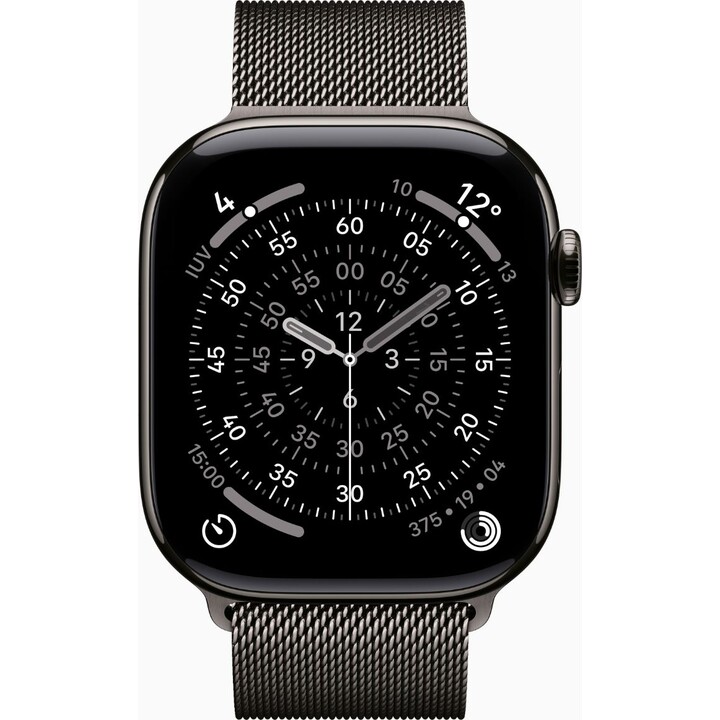 Apple Watch Series 11 GPS Cellular 46mm Caja de titanio color pizarra con pulsera Milanese Loop color pizarra - Talla M/L