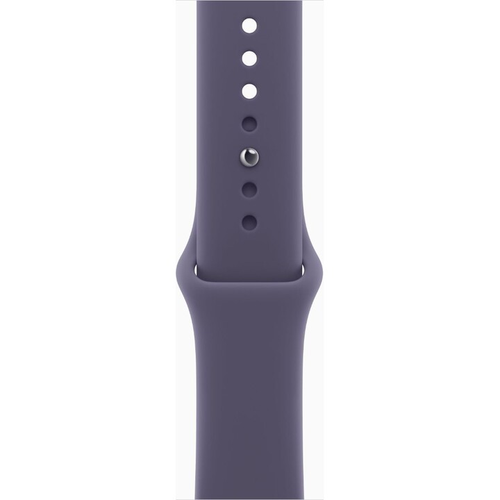 Apple Watch Series 11 GPS Cellular 46mm Caja de aluminio plateado con correa deportiva violeta antiniebla, talla M/L