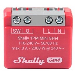 Shelly Relais "1PM Mini Gen4" WLAN BT Matter Zigbee Messfunktion max 8A 1 canal Unterputz