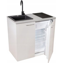 4-in-1 cooking mini game MPM SMK-02 granite sink induction refrigerator White Black