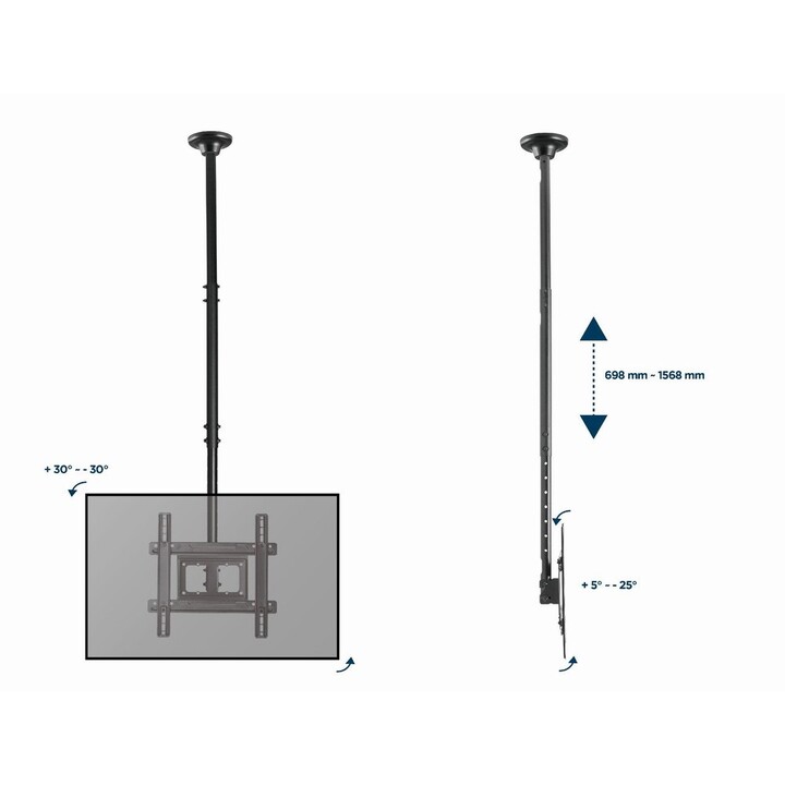 Gembird CM-70ST-01 support pour téléviseur 177,8 cm (70") Noir