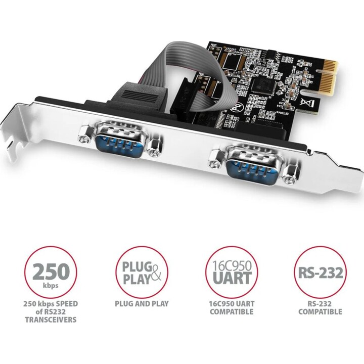 Axagon PCEA-S2N Schnittstellenkarte/Adapter Eingebaut RS-232