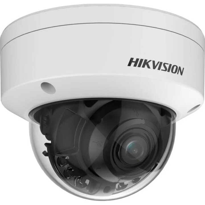 Cámara de red domo varifocal motorizada Hikvision de 4 MP con luz híbrida inteligente y ColorVu