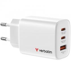 Verbatim Essentials GaN Wall Charger/ 2xUSB Type-C/ 1xUSB/ 65W