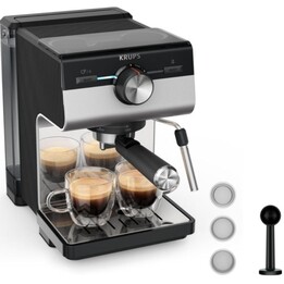 Krups Authentic+ XP384E10 Espresso Machine/ 1450W/ 15 Bars/ Silver