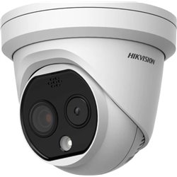 Câmera de segurança IP dupla Hikvision HeatPro Turret PoE 4MP 2.1-2.2mm externa IP66