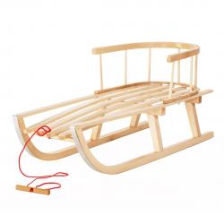 Classic wooden sled with backrest GreenBlue GB136