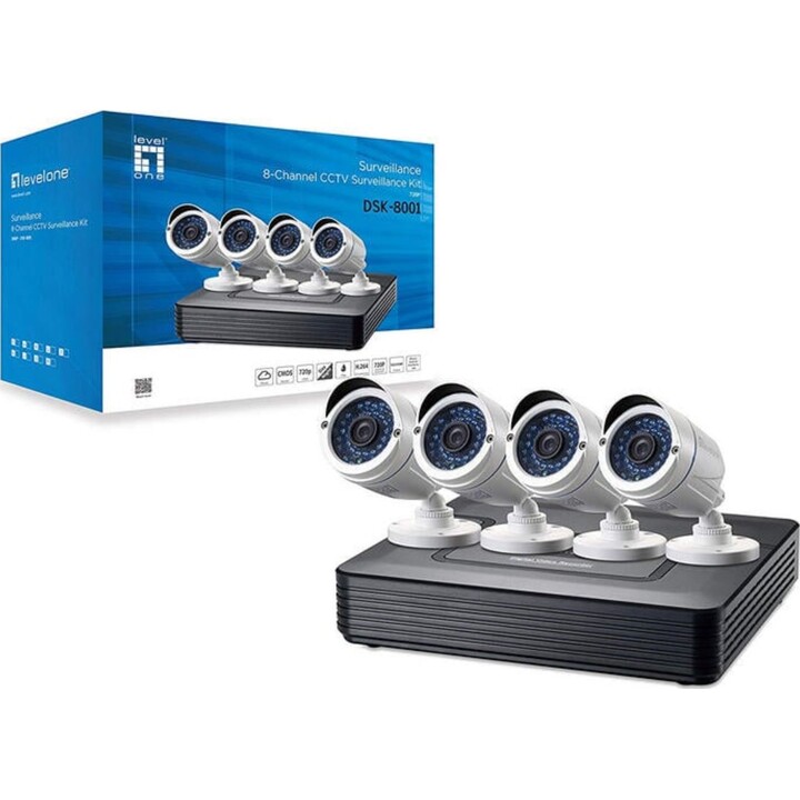 Kit de surveillance CCTV 720P à 8 canaux Level One DSK-8001