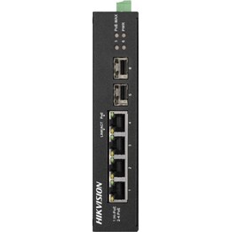 Conmutador PoE Gigabit no administrado de 4 puertos Hikvision DS-3T0506HP-E/HS