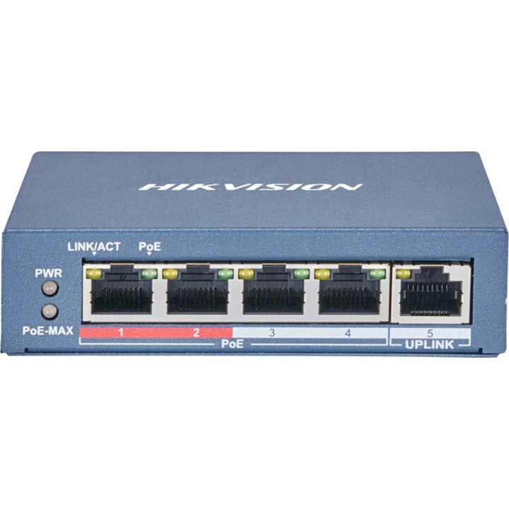 Commutateur PoE non géré Hikvision 4 ports L2