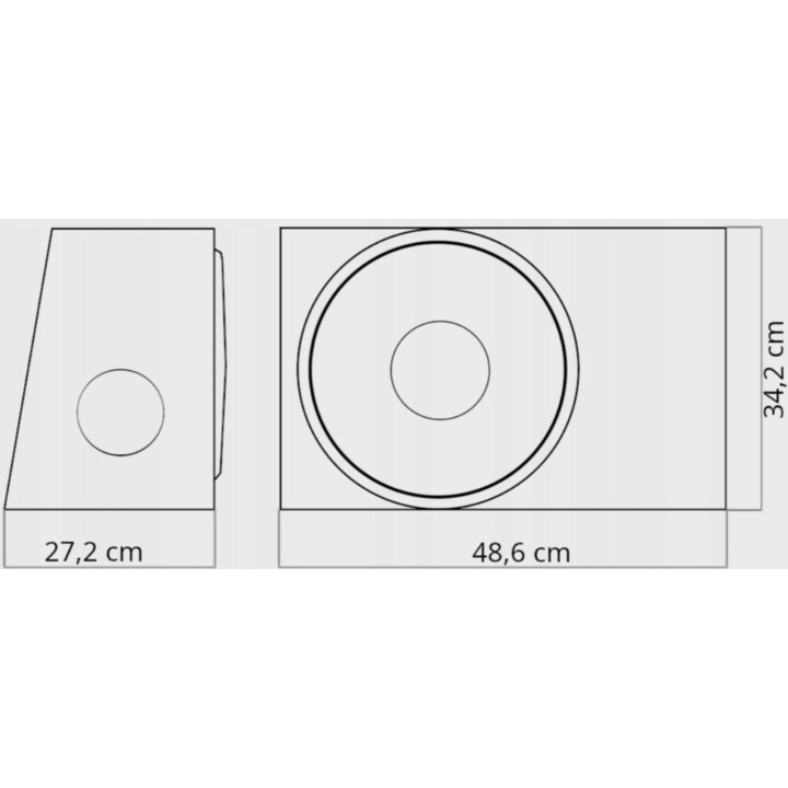 Subwoofer para carro Kenwood KSC-W100B, 1200 W, 30 cm