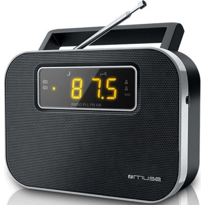Muse M-081R Black Portable FM/AM Analog Radio with Built-in Speaker