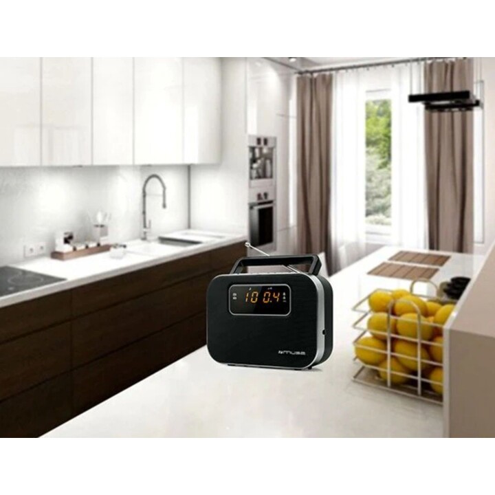 Muse M-081R Black Portable FM/AM Analog Radio with Built-in Speaker