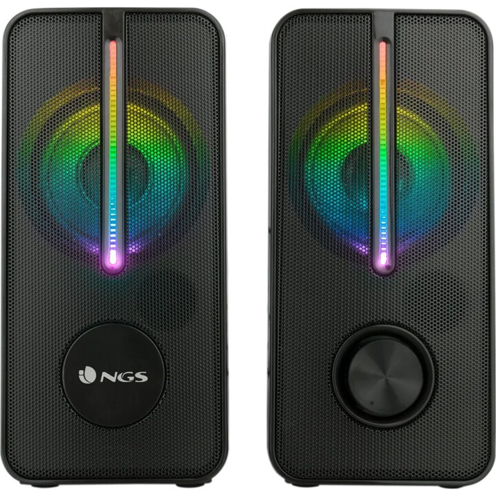 Altavoces Gaming NGS GSX-150 RGB 12w 3.5mm, Negros