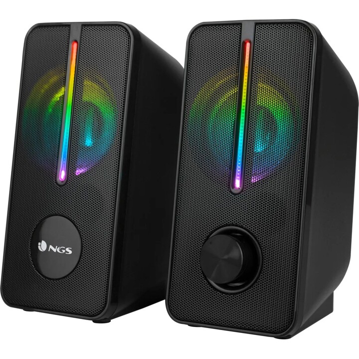 Altavoces Gaming NGS GSX-150 RGB 12w 3.5mm, Negros