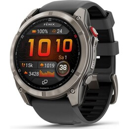 Garmin Fēnix 8 Pro 51 mm AMOLED Zafiro Grau Titan mit schwarzem Silikongehäuse