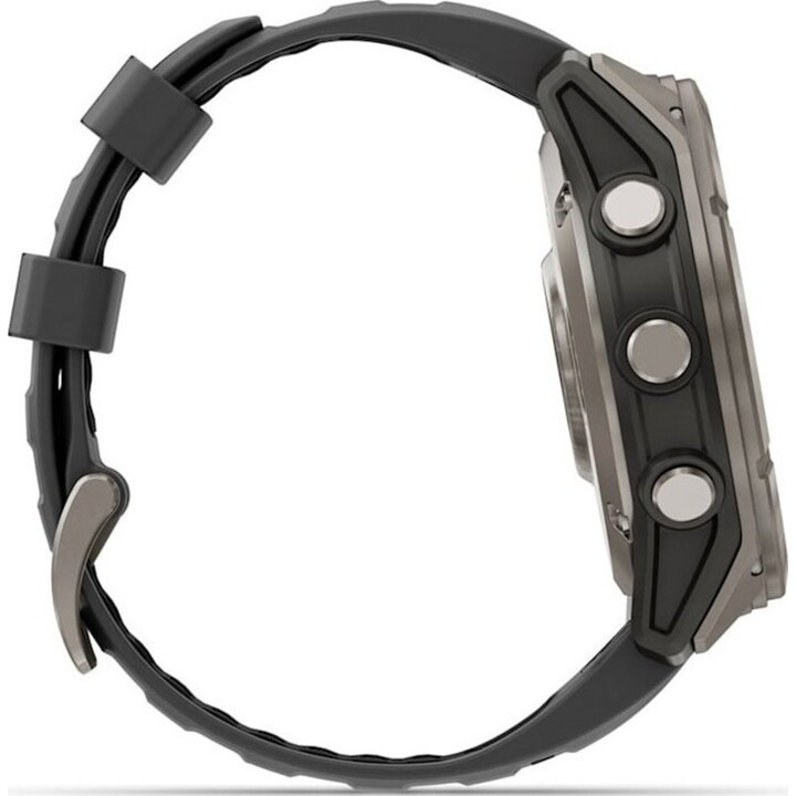 Garmin Fēnix 8 Pro 51 mm AMOLED Zafiro Grau Titan mit schwarzem Silikongehäuse