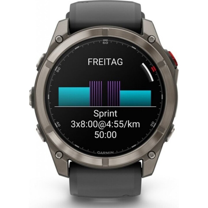Garmin Fēnix 8 Pro 51 mm AMOLED Zafiro Gris Titanio con correa de Silicona Negra