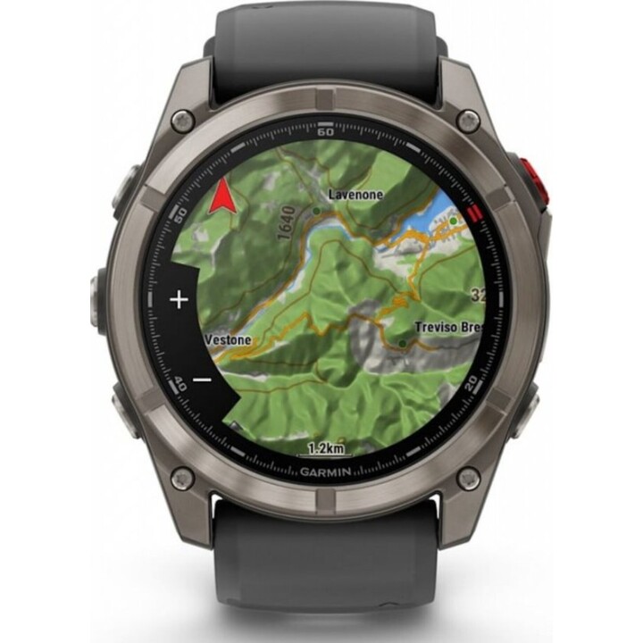 Garmin Fēnix 8 Pro 51 mm AMOLED Zafiro Gris Titanio con correa de Silicona Negra