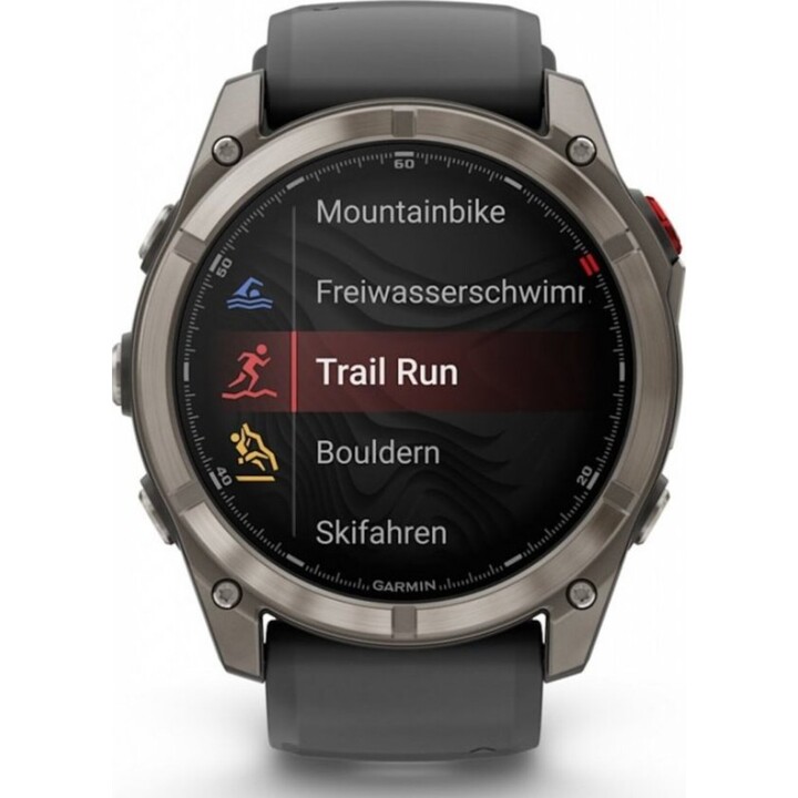 Garmin Fēnix 8 Pro 51 mm AMOLED Zafiro Gris Titanio con correa de Silicona Negra