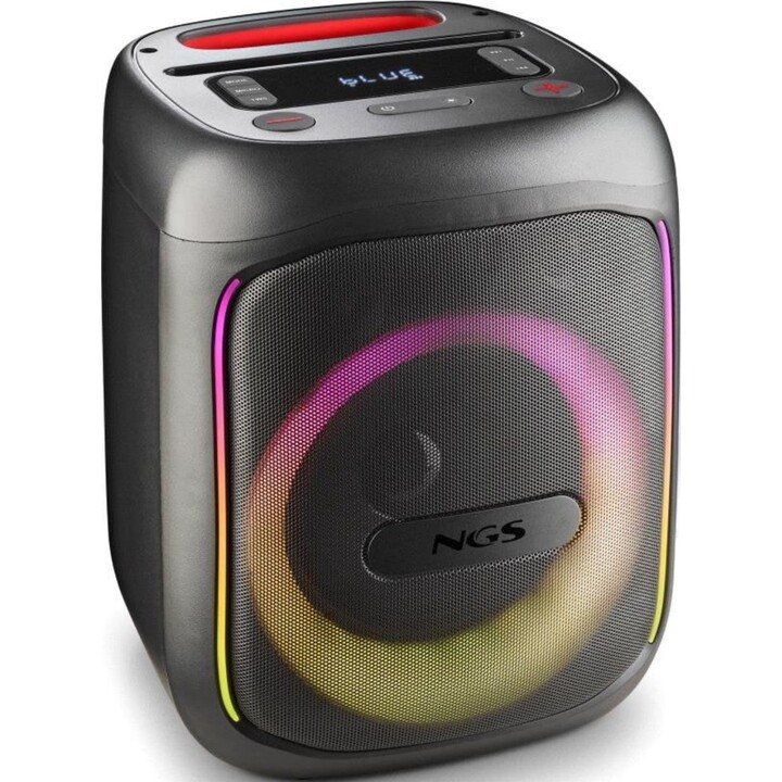 NGS Wild Swag GO Altavoz portátil 80w TWS Bluetooth 5.0, negro, iluminación LED