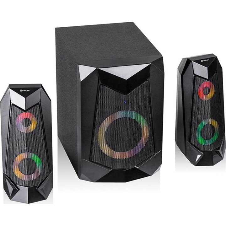 Altavoces Tracer 2.1 Bt Hi-Cube RGB 20W, Negro, Retroiluminados