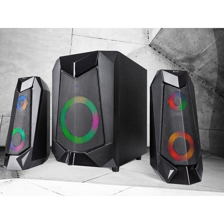 Altavoces Tracer 2.1 Bt Hi-Cube RGB 20W, Negro, Retroiluminados