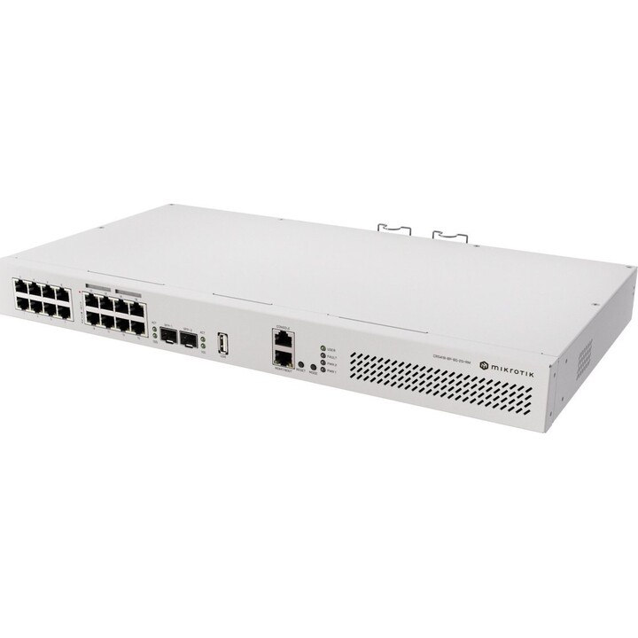Conmutador | MIKROTIK | CRS418-8P-8G-2S+RM | Tipo L3 | 8 puertos PoE | 150 vatios | CRS418-8P-8G-2S+RM