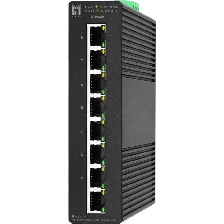 IGS-2108 – Commutateur industriel Gigabit Smart Lite 8 ports, rail DIN