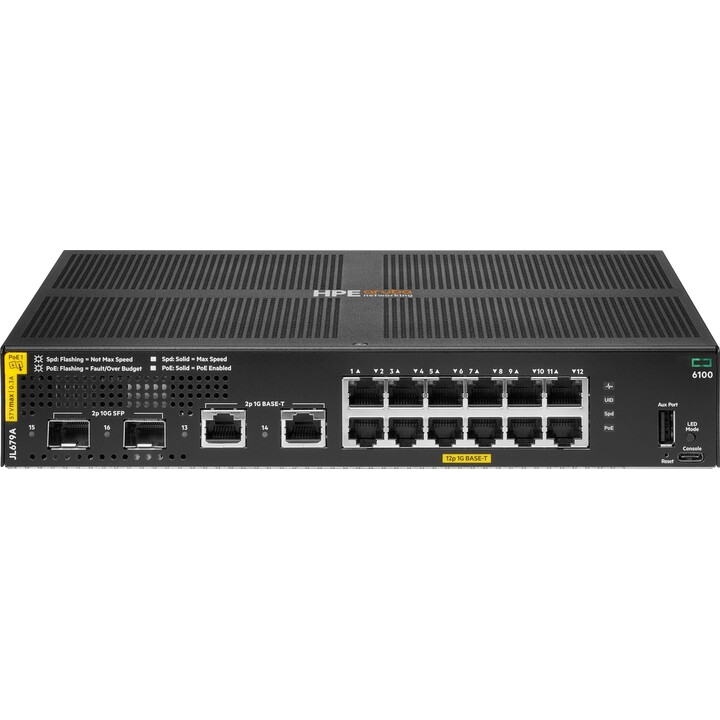 Switch Aruba 6100 12G Classe 4 PoE 2G/2SFP+ 139W