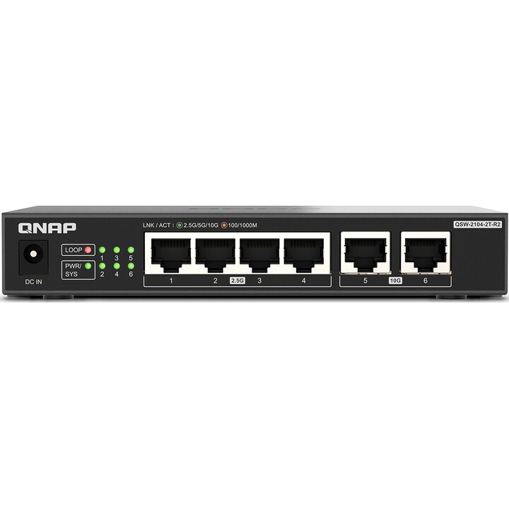 QNAP QSW-2104-2T-R2 unmanaged Desktop-Switch schwarz
