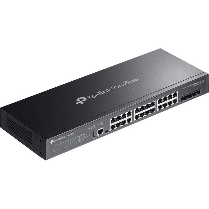 TP-Link Omada SG5428X(UN) Comutador Gerido L3 Lite de 24 Portas Empilhável com 4 Slots 10G