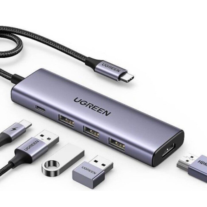 Ugreen 15596 laptop-dockingstation & portreplikator Kabelgebunden USB 3.2 Gen 1 (3.1 Gen 1) Type-A + Type-C Aluminium