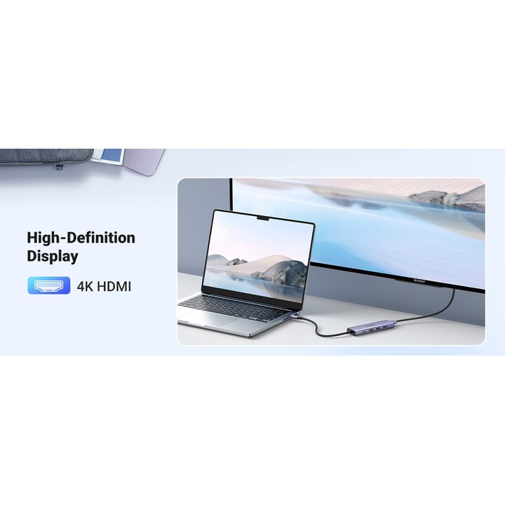 Ugreen 15596 laptop-dockingstation & portreplikator Kabelgebunden USB 3.2 Gen 1 (3.1 Gen 1) Type-A + Type-C Aluminium