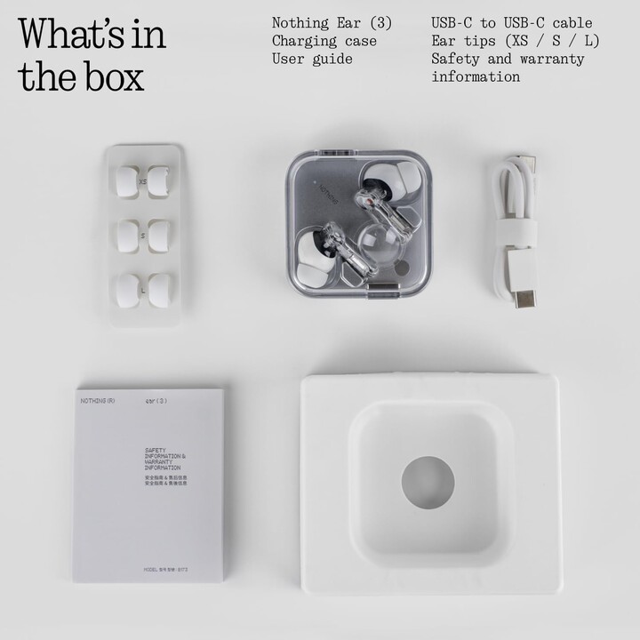 Nothing Ear (3) auricolari wireless bianchi
