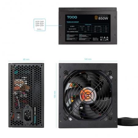 ATX 850W Tooq Helios Power Supply / APFC 80+ Bronze / Black / TQHELIOS-850SP