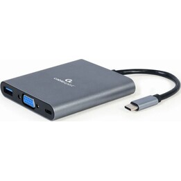 Gembird 6-in-1 USB Type-C Combo Adapter (Hub + HDMI + PD + Card Reader + LAN)