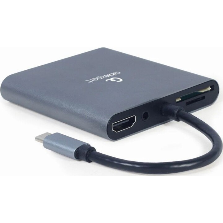 Adattatore combinato USB tipo C 6 in 1 Gembird (hub + HDMI + PD + lettore di schede + LAN)