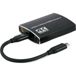 Gembird Adaptador USB-C a HDMI dual, 4K 60 Hz, negro
