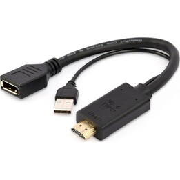 Gembird Adaptador HDMI 4K macho a DisplayPort hembra activo, negro