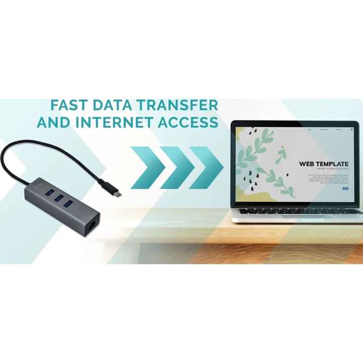 I-Tec USB-C 3xUSB 3.0 + Gigabit Ethernet Metall-Hub