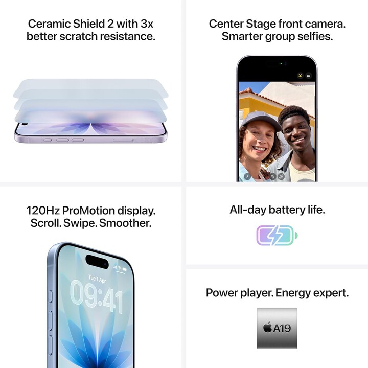 Apple iPhone 17 256GB, 5G mobile phone with Apple Intelligence, camera control, A19 chip, Green