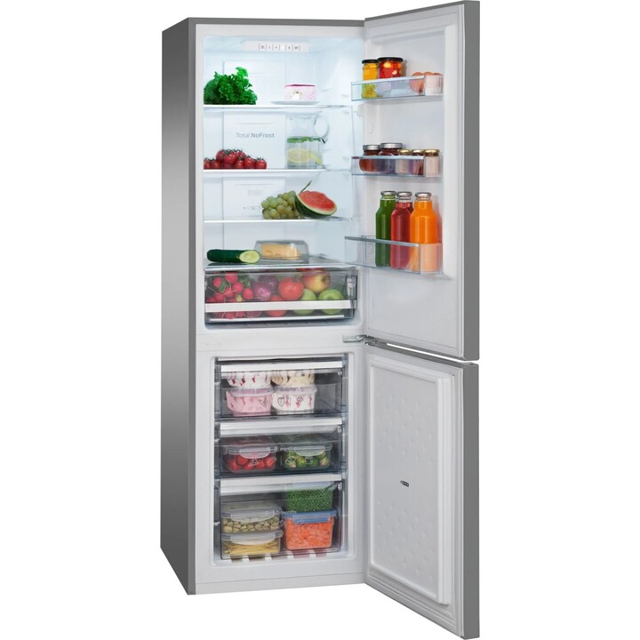 Frigorífico Amica FK2695.2FTX(E) de dos puertas con congelador 231L Plata