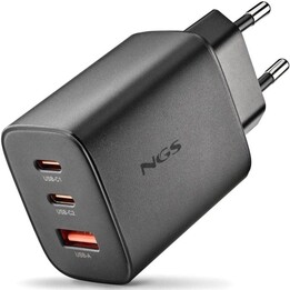 Carregador de parede GaN NGS Era 65W/ 2xUSB Tipo C/ 1xUSB/ 65W