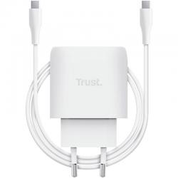 Cargador de Pared GaN Trust Maxo 45W Compatible con Apple/ 1xUSB Tipo-C/ Incluye Cable USB Tipo-C/ 45W
