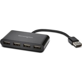 Kensington Concentrateur USB 2.0 à 4 ports, 480 Mbit/s, noir
