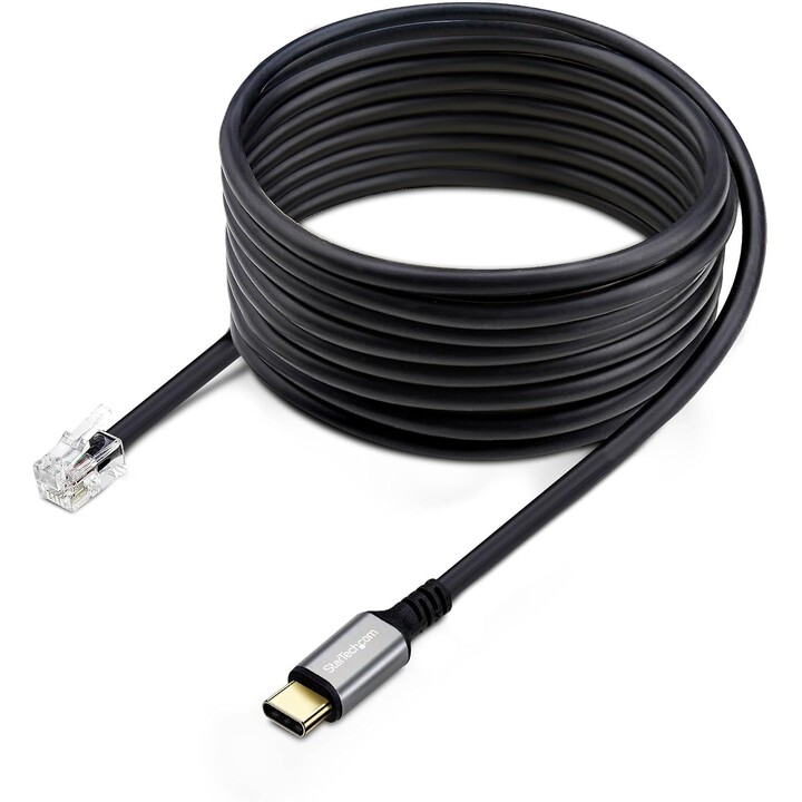 StarTech.com USB-C auf RJ9 Adapter für Bürotelefone oder Kabel/Drahtlose Headsets, für Festnetz und VoIP Geräte, 1,8m Kabel, für