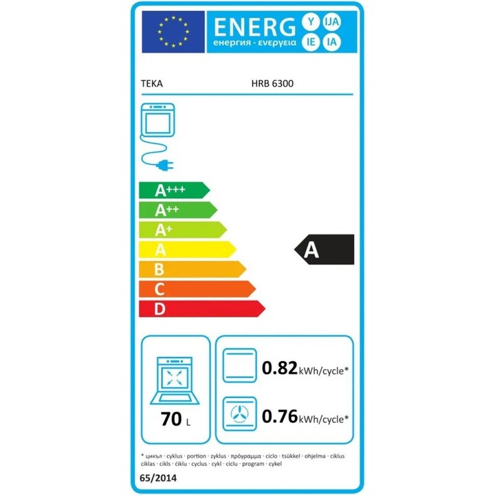 Teka HRB 6300 in forno multifunzione 70L 60 cm Nero idrolitico