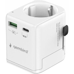 Adaptador de corriente con puesta a tierra 20w/blanco tpa-eu1a1c20-01-w gembird
